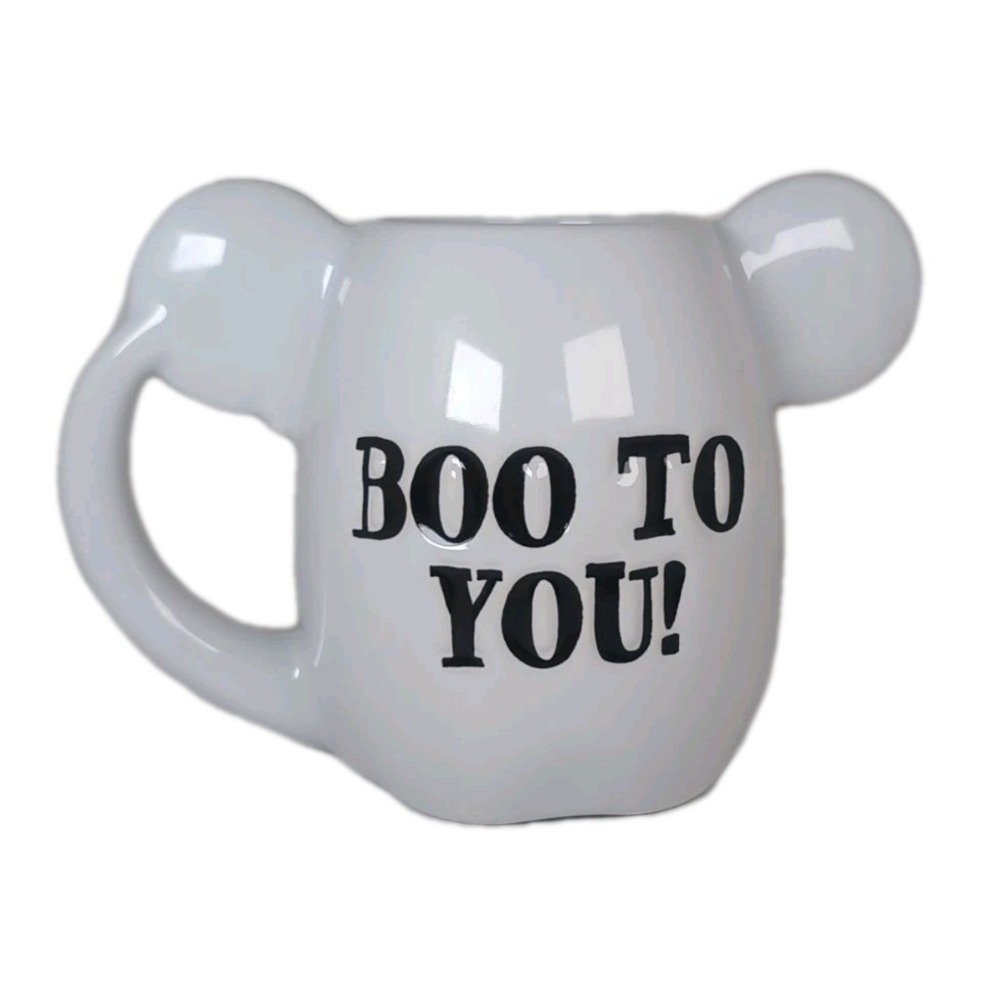 Disney Parks 2018 Halloween Mickey Mouse Ghost Boo To You Coffee Mug Rare HTF - Picture 3 of 8